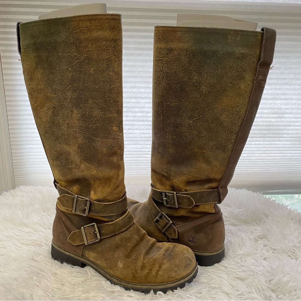 Timberland Wheelwright Wide Calf Tall Waterproof Distressed Boots - Women's 8.5